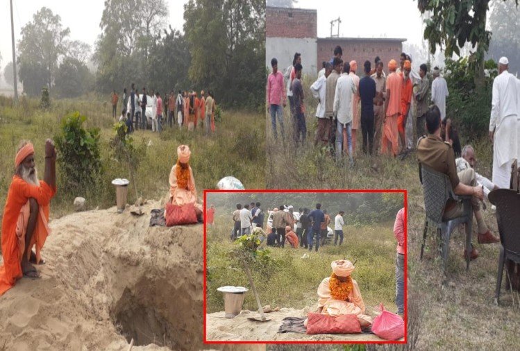 हस्तिनापुर: महाराज की समाधि बनाने को लेकर संतों के दो पक्ष आपस में भिड़े, भारी पुलिस बल मौके पर