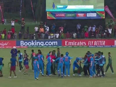 अंडर 19 वर्ल्ड कप फाइनल: भारतीय टीम से भिड़े बांग्लदेशी खिलाड़ी, कप्तान ने मांगी माफी