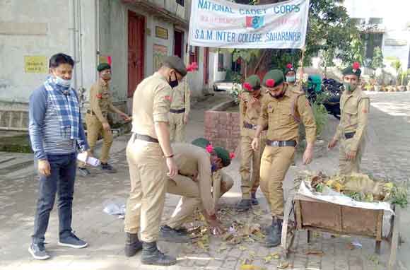 एनसीसी कैडेट्स ने चलाया स्वच्छता अभियान