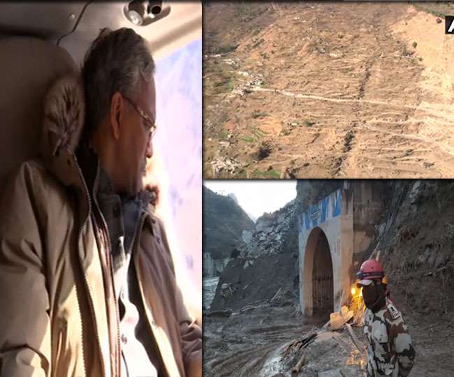 LIVE Uttarakhand Chamoli Glacier Burst: सुरंग में फंसे हैं 34 लोग, रेस्क्यू ऑपरेशन जारी; सीएम ने किया हवाई सर्वे