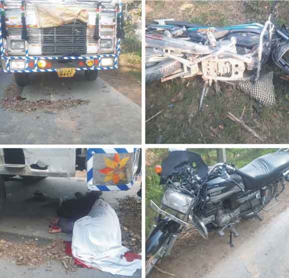 ओवरटेक करने के प्रयास में बाइक सवार की मौत, चार घायल
