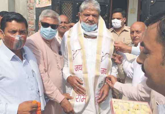 जिला पंचायत अध्यक्ष मांगेराम चौधरी को किया जाट समाज के लोगो ने किया सम्मानित
