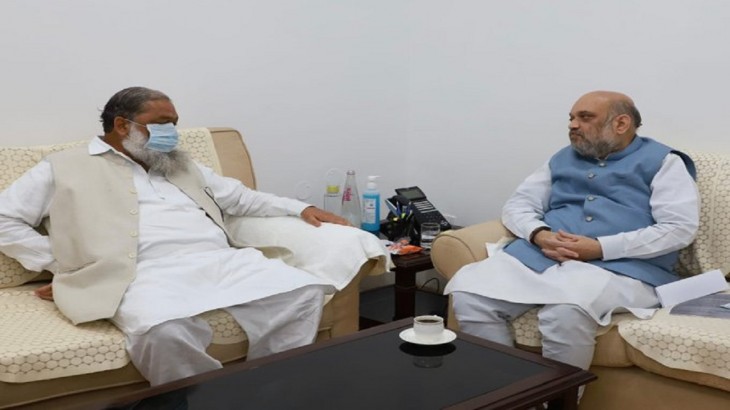 हरियाणा के गृह मंत्री अनिल विज ने केंद्रीय गृह मंत्री अमित शाह से की मुलाकात