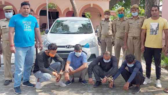 पुलिस ने मुठभेड़ लूट की योजना बनाते चार बदमाश किए गिरफ्तार