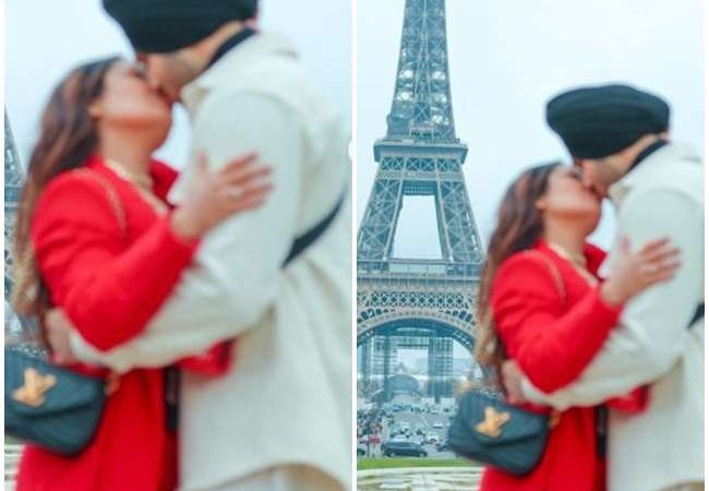 नेहा कक्कड़ सरेआम हुईं पति रोहन प्रीत सिंह के साथ रोमांटिक, पैरिस के एफिल टावर के सामने किया LipLock