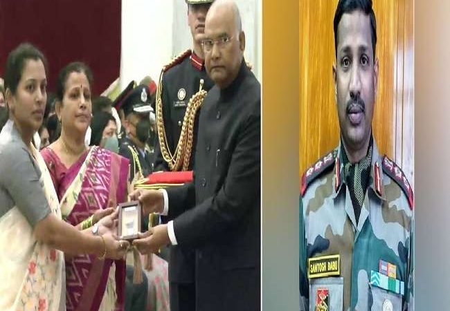 राष्ट्रपति ने गलवन घाटी के वीरों का किया सम्मान, शहीद कर्नल संतोष बाबू महावीर चक्र से सम्मानित