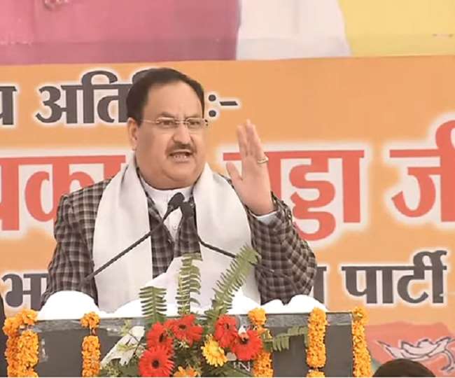 भाजपा जन विश्वास यात्रा में जेपी नड्डा बोले- विपक्ष को आराम करने दो, योगी आदित्यनाथ को नया काम दो