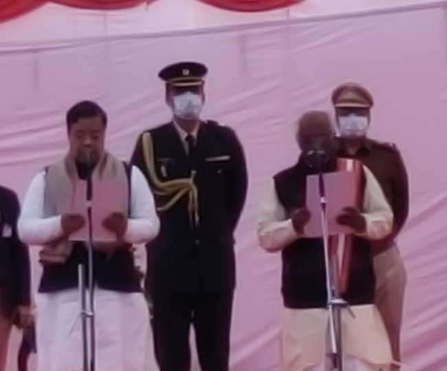 हरियाणा मंत्रिमंडल का विस्तार, जेजेपी के देवेंद्र बबली व भाजपा के कमल गुप्ता ने ली मंत्री पद की शपथ
