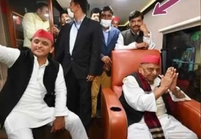 यूपी बीजेपी अध्यक्ष स्वतंत्र देव ने समाजवादी रथ की एक फोटो ट्वीट कर ली चुटकी, बोले- चाचा को चुनाव में सीट न रथ में
