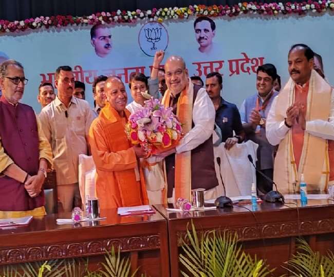 YOGI Sarkar 2.0: भाजपा विधायक दल की बैठक में अमित शाह बोले- योगी राज में उत्तर प्रदेश से खत्म हुआ माफियाराज