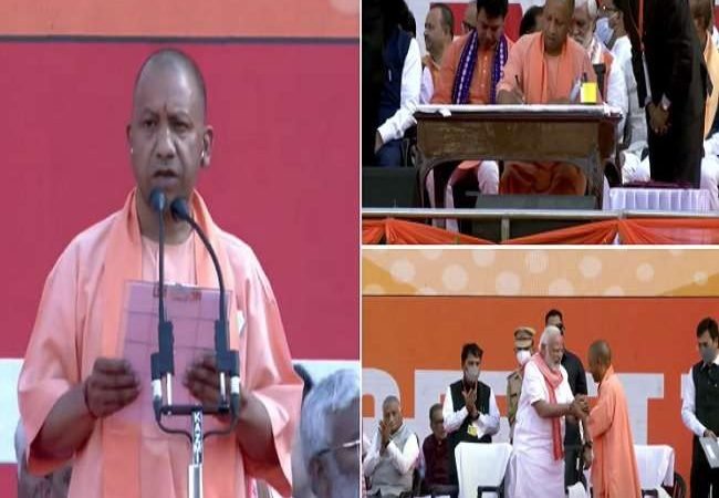 Yogi Adityanath Oath LIVE: योगी आदित्यनाथ दूसरी बार बने यूपी के मुख्यमंत्री, केशव प्रसाद मौर्य और ब्रजेश पाठक बने डिप्टी सीएम