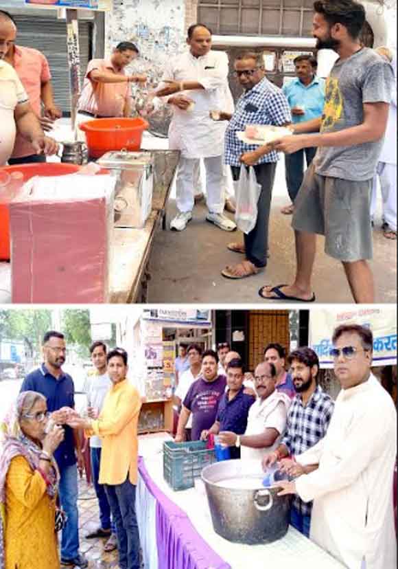 निर्जला एकादशी पर नगर में अनके स्थानो पर समाजसेवी संगठनो ने लोगों को पिलाया मीठा शरबत व ठंडा जल