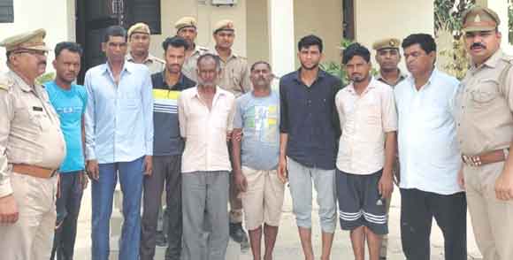 शांति भंग के आरोप में आठ आरोपियों का किया चालान