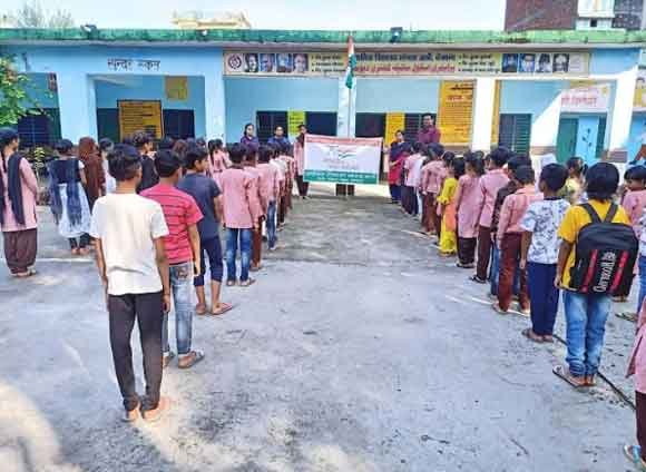 आजादी के अमृत महोत्सव पर प्राथमिक विद्यालय सांपला खत्री में कार्येक्रम का आयोजन
