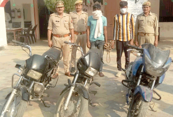 पुलिस ने दबोचे दो शातिर वाहन चोर, बाइकें बरामद