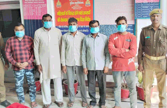 पुलिस ने पांच आरोपी गिरफ्तार कर भेजे जेल