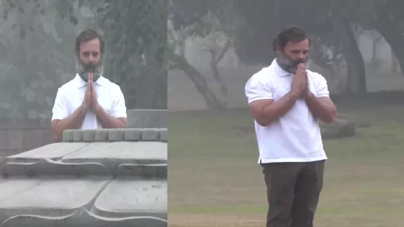 महात्मा गांधी, इंदिरा, राजीव, नेहरू और शास्त्री के समाधि स्थल पहुंचे राहुल, वाजपेयी को भी दी श्रद्धांजलि