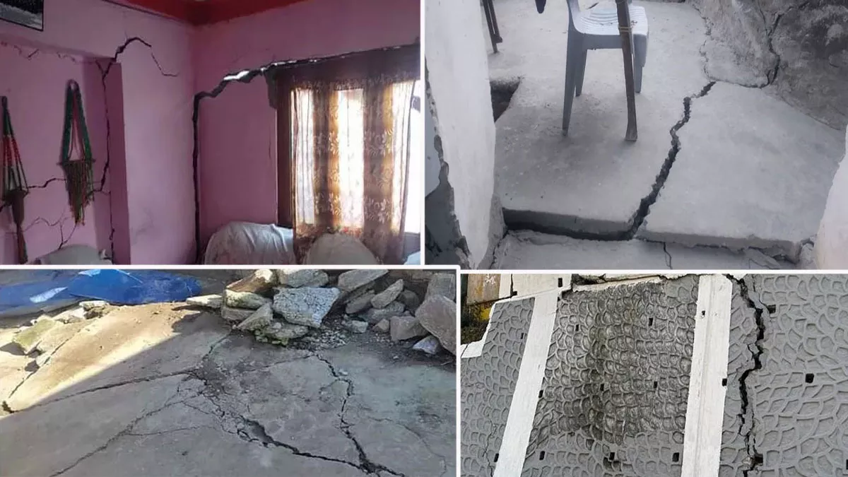 पर्यटक भयभीत, होटलों में 30 फीसद बुकिंग निरस्त, तस्वीरों में देखें दरारों से पटा जोशीमठ