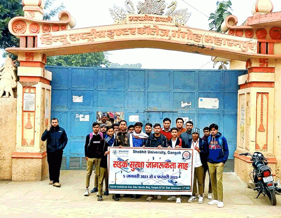 शोभित विश्वविद्यालय गंगोह में सड़क सुरक्षा जागरूकता माह का आयोजन