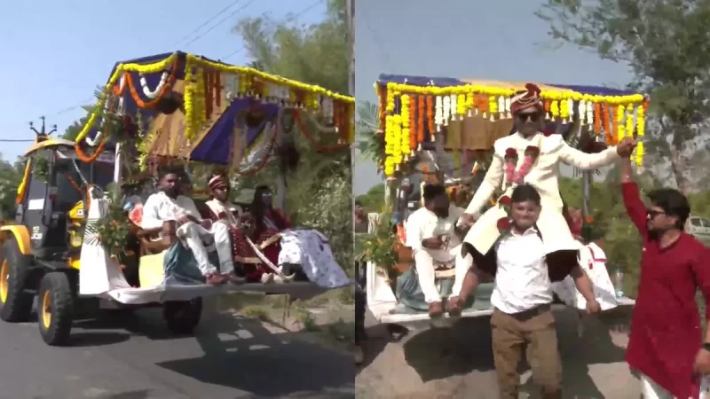 “न गाड़ी और न ही घोड़ी”, जेसीबी मशीन पर निकाली दूल्हे ने अपनी बारात, सोशल मीडिया पर तस्वीरें वायरल
