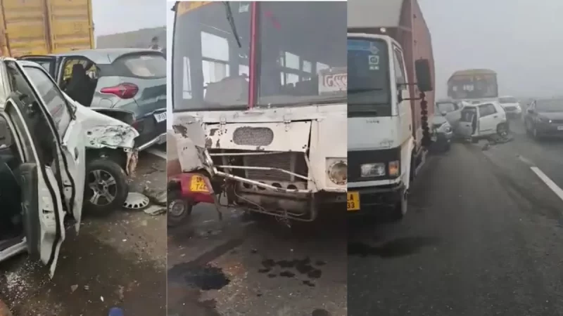 मेरठ दिल्ली एक्सप्रेस-वे पर कोहरे का कहर, आपस में टकराए 30 से अधिक वाहन, कई घायल