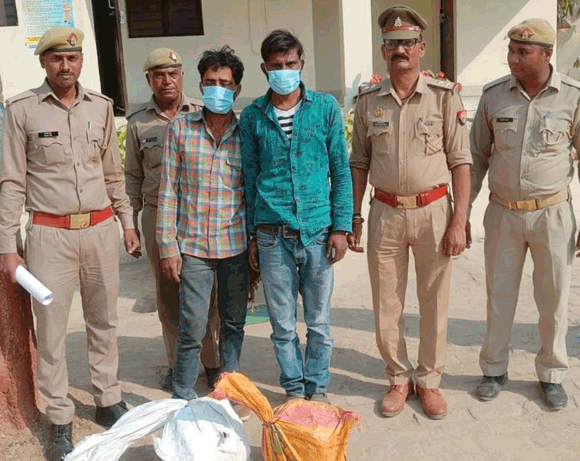 पुलिस के हत्थे चढ़े दो शातिर चोर, विद्युत मोटर बरामद