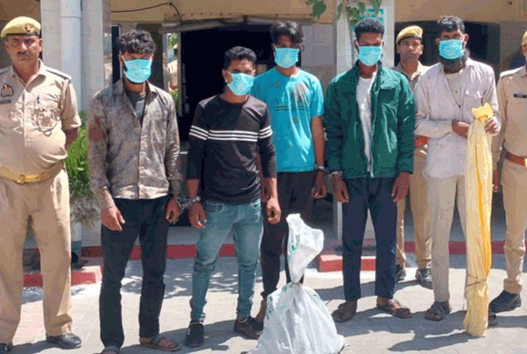 पुलिस पार्टी पर हमला करने वाले पांच आरोपी भेजे जेल