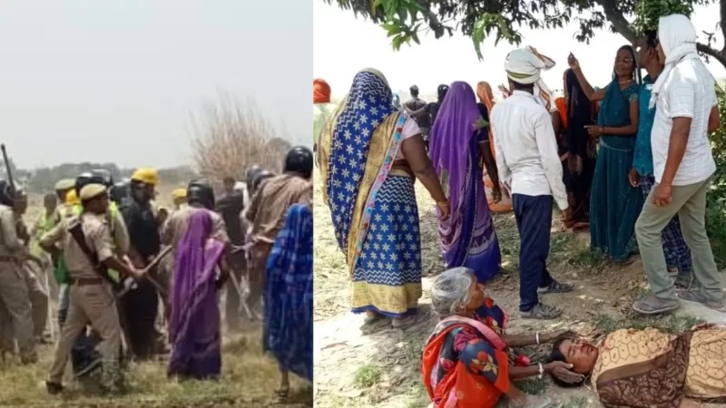 बनारस में बवाल! अधिग्रहण के लिए पहुंचे अधिकारियों पर भीड़ ने किया पथराव, पुलिस ने किसानों पर बरसाईं लाठियां