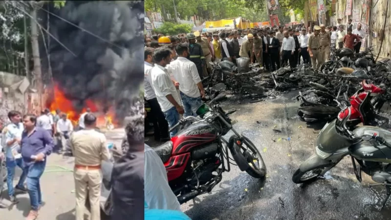 मैरिज लान और सिविल कोर्ट परिसर में लगी भीषण आग, गर्ल्स हास्टल से 40 लड़कियों को सुरक्षित निकाला