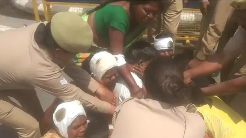 लखनऊ में विधान भवन के सामने रोते हुए आत्मदाह करने पहुंचा उन्नाव का परिवार, पुलिस ने पकड़ा