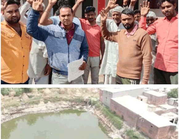 कुल्हेडी में तालाब पर अवैध कब्जो से ग्रामीण परेशान