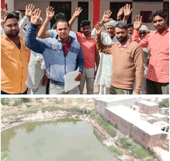 कुल्हेडी में तालाब पर अवैध कब्जो से ग्रामीण परेशान