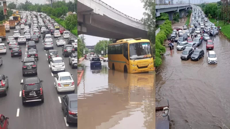 दिल्ली-एनसीआर में जोरदार बारिश के बाद कई इलाकों में लंबा जाम, सड़कें बनी तालाब, देखें तस्वीरें