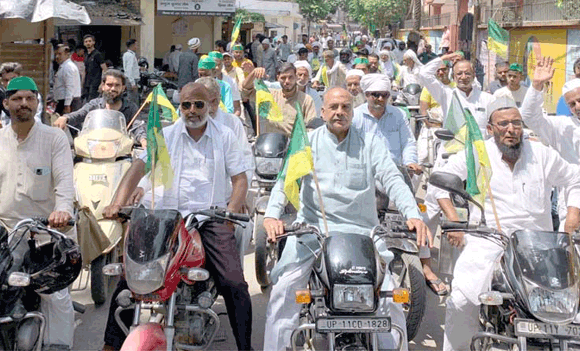बाइक रैली निकालकर जिला मुख्यालय पर गरजे भाकियू वर्मा के कार्यकर्ता
