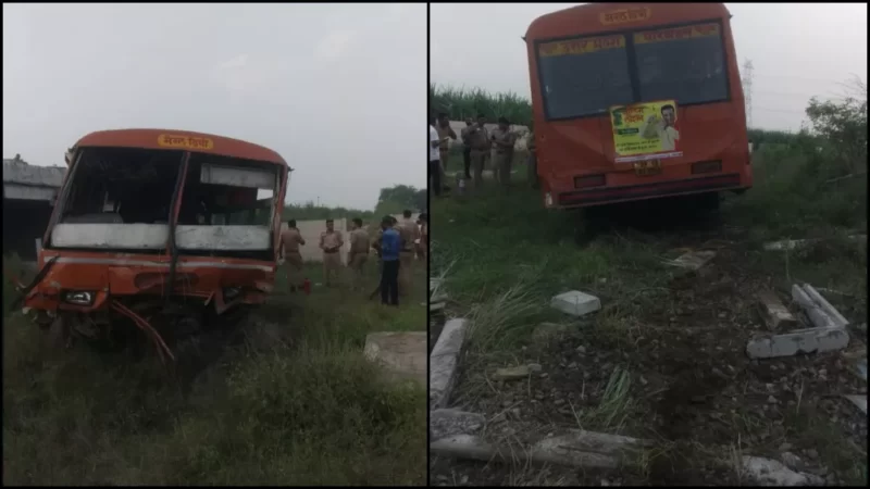 मेरठ एक्सप्रेस-वे पर हादसा, यात्रियों से भरी बस ग्रिल तोड़कर 25 फुट नीचे गिरी; 21 लोग घायल