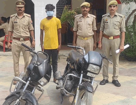 पुलिस ने दबोचा शातिर वाहन चोर, दो बाइक बरामद