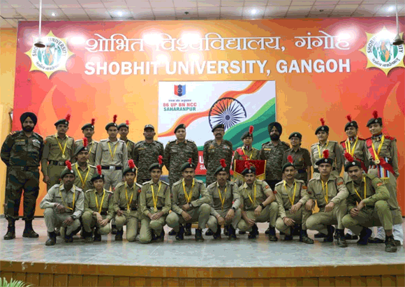 शोभित विश्वविद्यालय गंगोह में चल रहे दस दिवसीय 86 UP बटालियन एनसीसी के संयुक्त वार्षिक प्रशिक्षण कैंप का समापन समारोह आयोजित किया गया