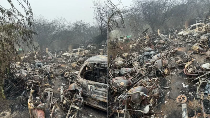 दिल्ली: मालखाना क्षेत्र में लगी भीषण आग, सैकड़ों वाहन जलकर खाक, मचा हड़कंप