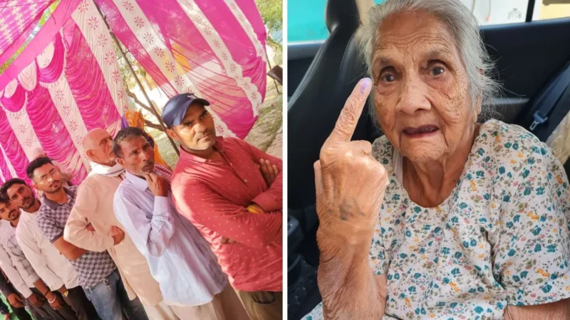 यूपी में दूसरे चरण के लिए 8 सीटों पर मतदान जारी, मेरठ में 90 साल की मह‍िला ने डाला वोट