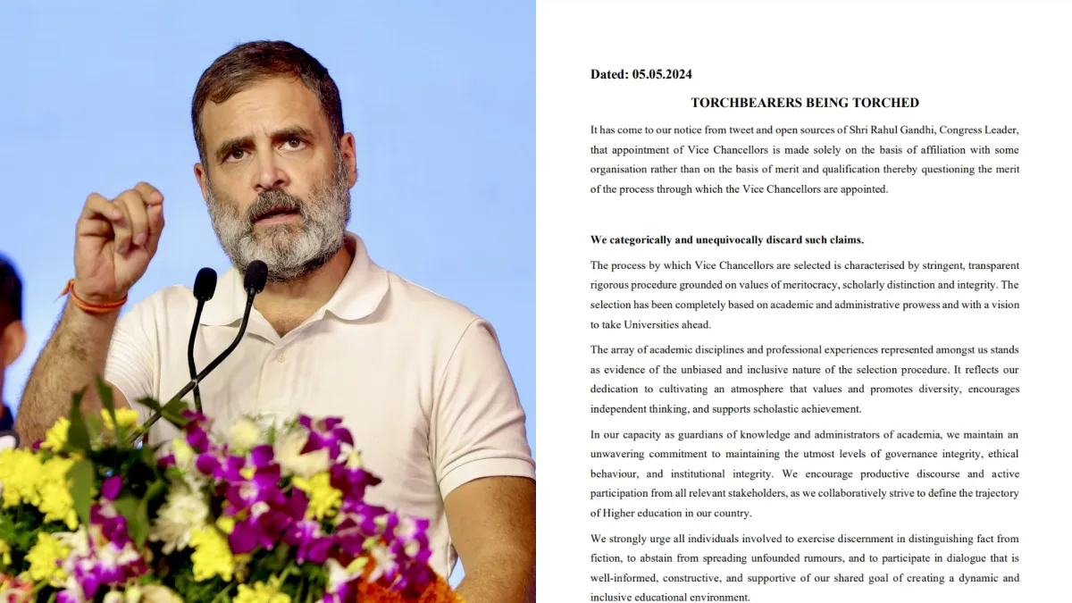 192 विश्वविद्यालयों के वीसी ने राहुल गांधी के खिलाफ लिखा खत, बताया- कैसे चुने जाते हैं कुलपति