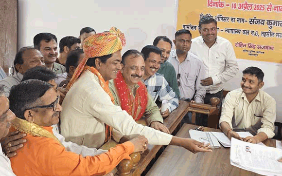 पार्षद उपचुनाव: भाजपा प्रत्याशी गौरव जैन ने किया नामांकन