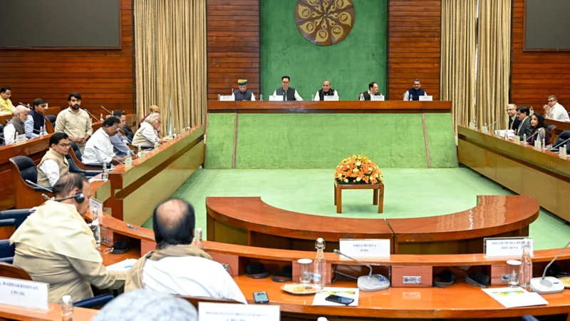 सरकार ने गुरुवार सुबह 11 बजे बुलाई सर्वदलीय बैठक, राजनाथ सिंह करेंगे अध्यक्षता