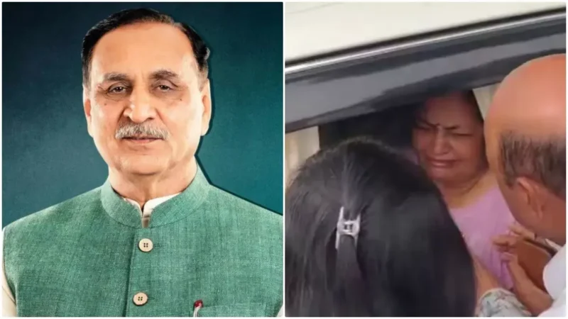 विजय रूपाणी की मौत के बाद लंदन से वापस अहमदाबाद लौटीं उनकी पत्नी, एअरपोर्ट से रोते हुए निकलीं बाहर