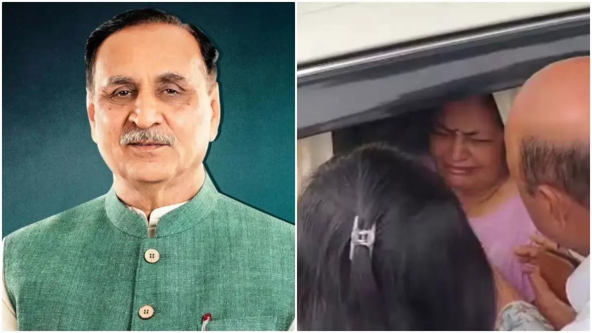 विजय रूपाणी की मौत के बाद लंदन से वापस अहमदाबाद लौटीं उनकी पत्नी, एअरपोर्ट से रोते हुए निकलीं बाहर