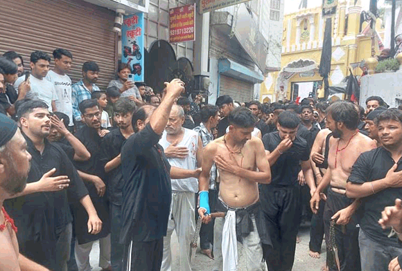 हजरत अली अकबर अलैहिस्सलाम की शहादत की याद में 6 मोहर्रम को नगर में निकाला गया मातमी जुलूस