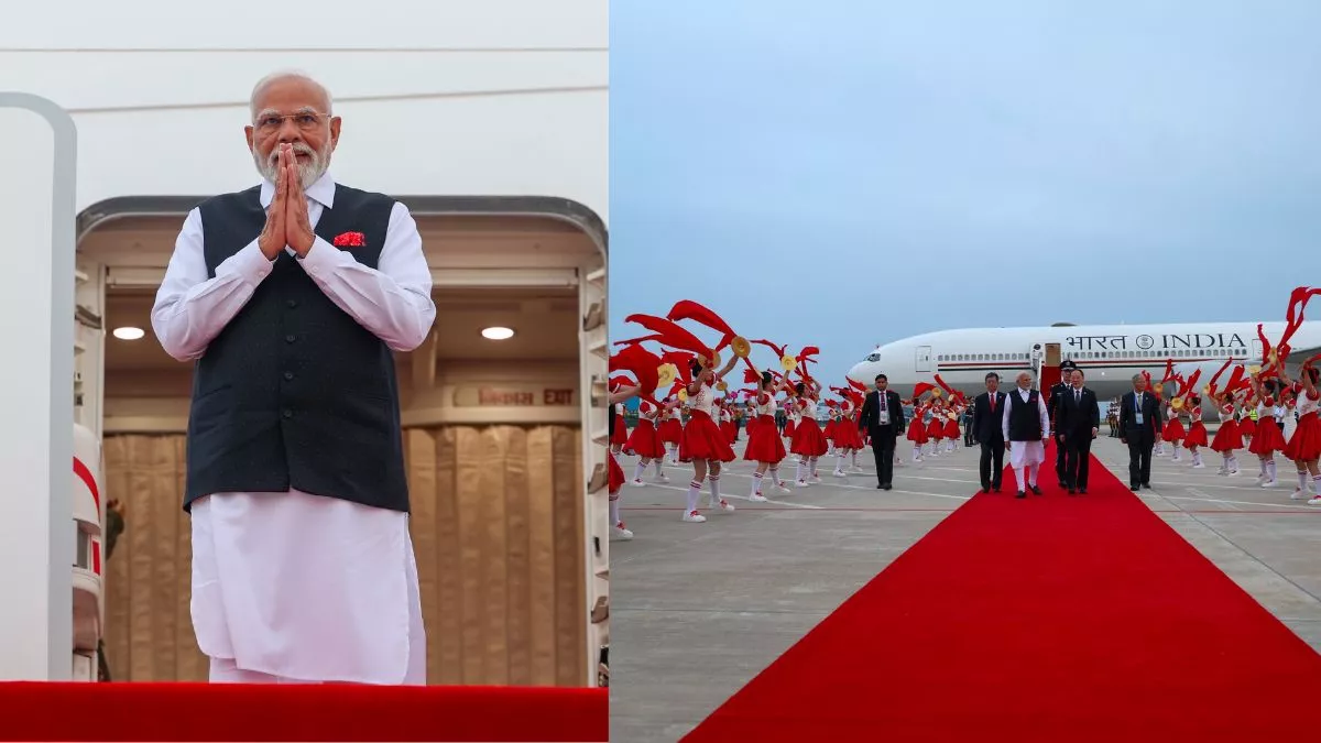 7 साल बाद चीन की धरती पर PM मोदी ने रखा कदम तो लगे ‘भारत माता की जय’ के नारे, रेड कार्पेट पर हुआ स्वागत