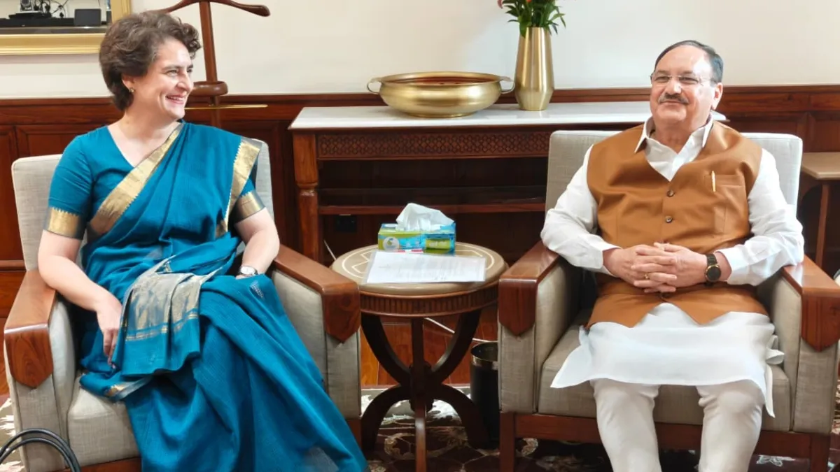 जेपी नड्डा से क्यों मिलने पहुंचीं प्रियंका गांधी? जानें BJP अध्यक्ष और कांग्रेस सांसद के बीच क्या बात हुई