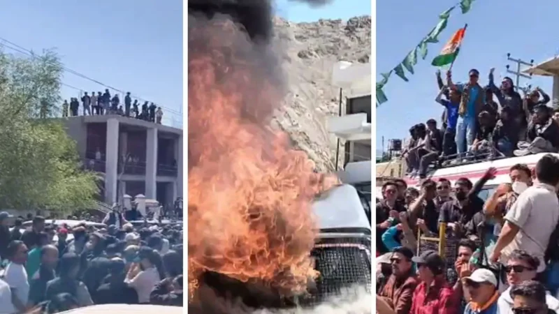लेह में छात्रों और पुलिस के बीच हिंसक झड़प, CRPF की गाड़ी में आग लगाई, सोनम वांगचुक के समर्थन में हो रहा प्रदर्शन
