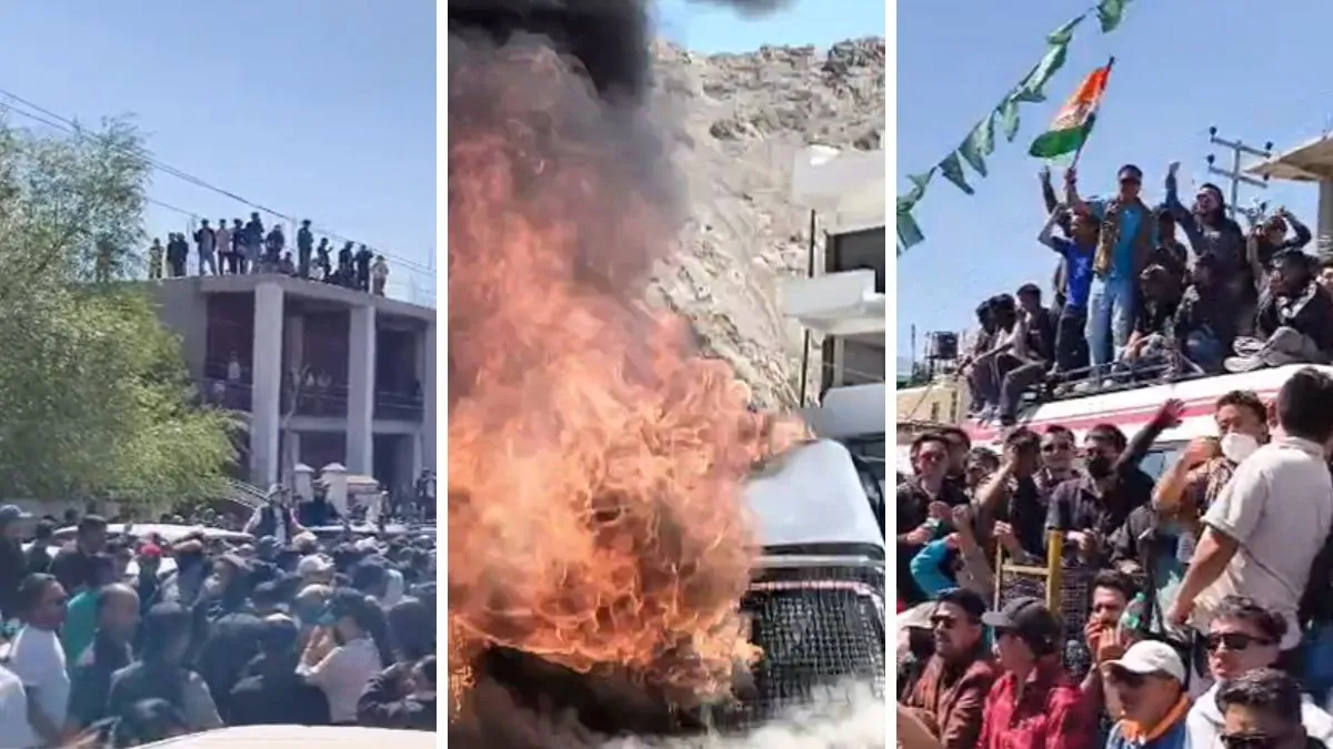 लेह में छात्रों और पुलिस के बीच हिंसक झड़प, CRPF की गाड़ी में आग लगाई, सोनम वांगचुक के समर्थन में हो रहा प्रदर्शन