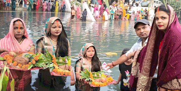 उगते सूर्य को अघ्र्य देकर संपन्न हुआ चार दिवसीय छठ महापर्व